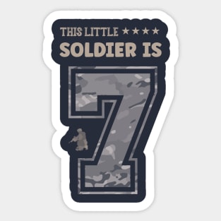 Kids 7 Year Old Soldier Birthday Gift Military T Shirt T-Shirt Sticker